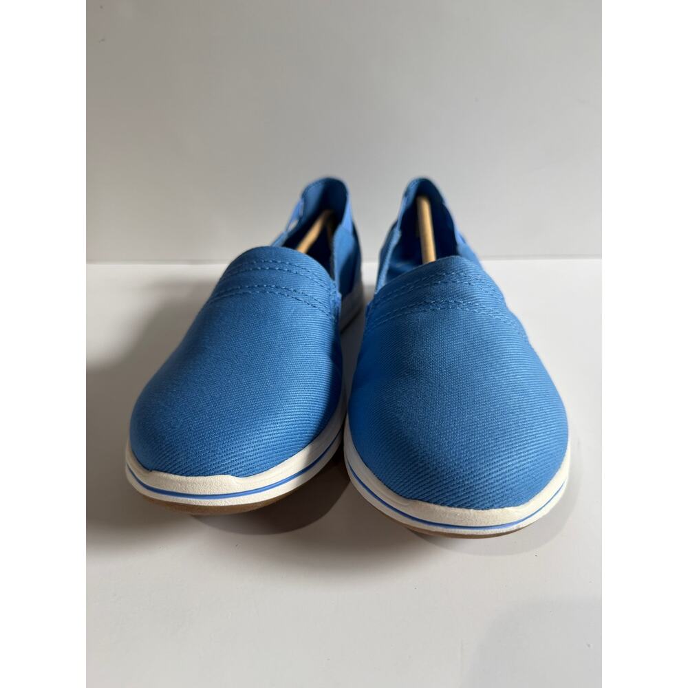 Clarks Cloudsteppers Breeze Step II Slip On Sneakers Blue Canvas Sz 9 WIDE NEW - Picture 3 of 8